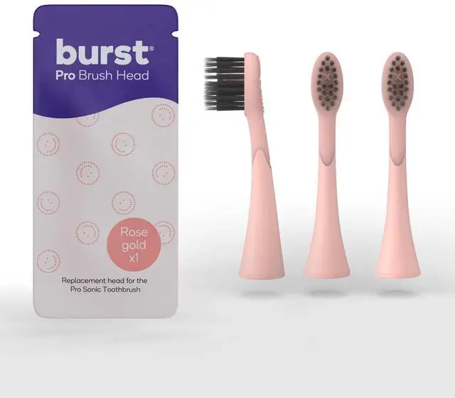 Main image of Pro Sonic Electric Toothbrush Genuine Replacement Heads (Rose Gold/3 Pack) | Soft Bristles for Deep Clean, Stain & Plaque Removal