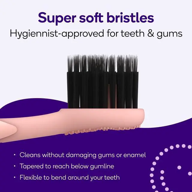 Alt view image 4 of 7 - Pro Sonic Electric Toothbrush Genuine Replacement Heads (Rose Gold/3 Pack) | Soft Bristles for Deep Clean, Stain & Plaque Removal