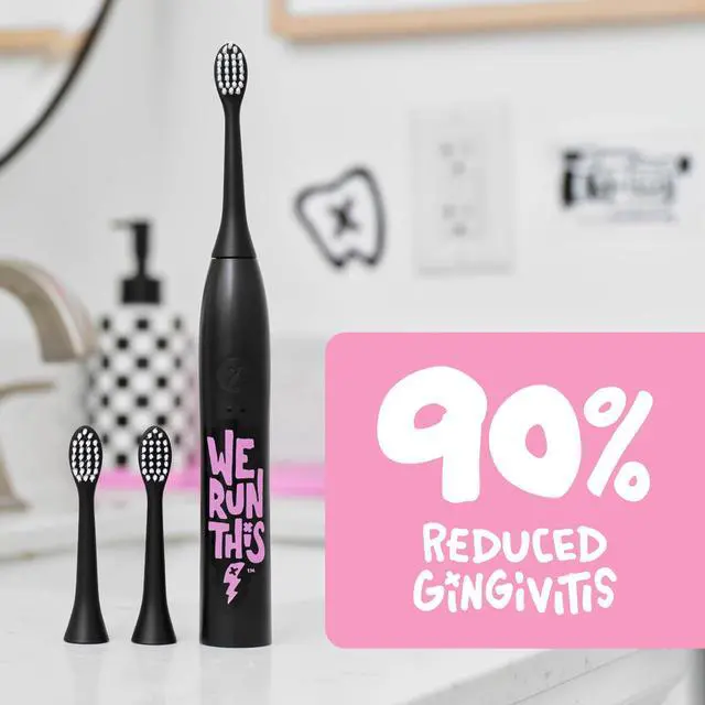 Alt view image 6 of 7 - Sonic X Electric Toothbrush Rechargeable Kids Sonic Toothbrush, 8X Plaque Removal, 2 Speed Modes, 2-Minute Timer, 6 Brush Heads Included, We Run This Edition