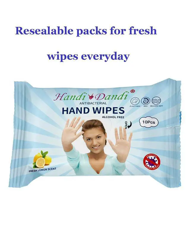 Alt view image 3 of 6 - ANTIBACTERIAL HAND WIPES lemon scented 20 packs of 10 wipes