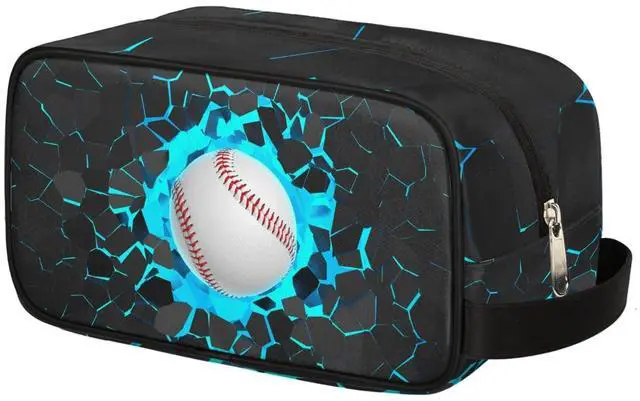 Main image of Kids Travel Toiletry Bag - Waterproof Hanging Cosmetic Hygiene Bags for Boys Men - Large Shave Kit for Toiletries Accessories Bathroom Stuff, Blue Baseball