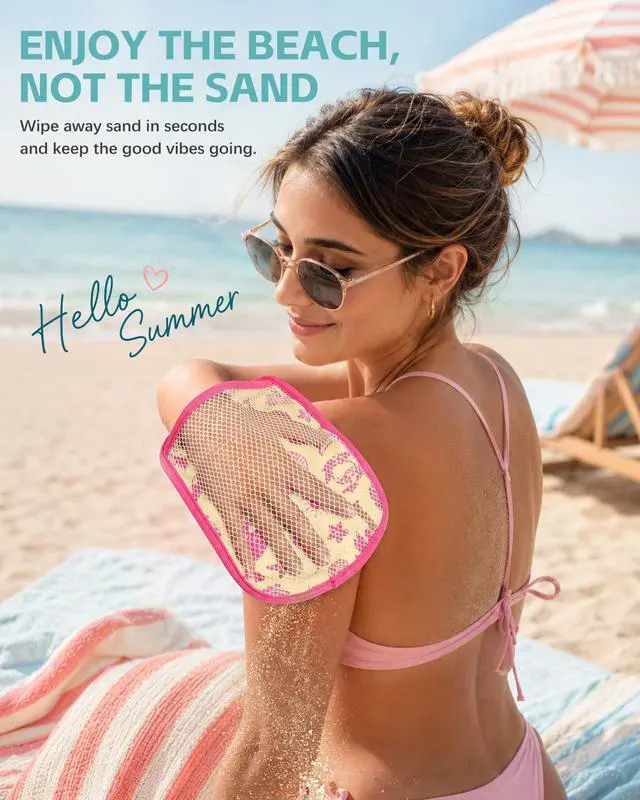 Alt view image 2 of 5 - 2 Pcs Reusable Sand Remover for Beach Essentials Flamingo Stripe
