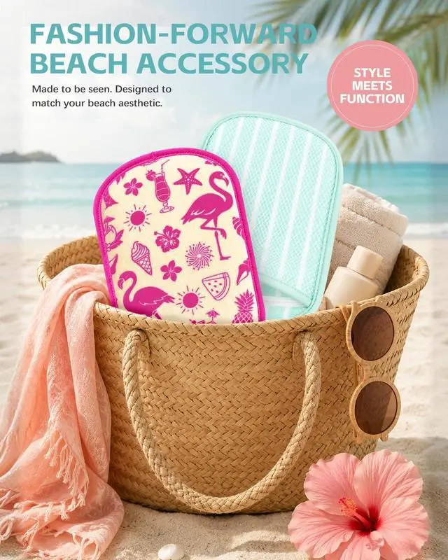 Alt view image 5 of 5 - 2 Pcs Reusable Sand Remover for Beach Essentials Flamingo Stripe