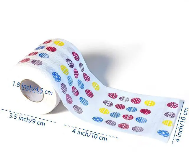 Alt view image 2 of 7 - Easter Toilet Paper Decorations, Colored Easter Egg Pattern Toilet Paper Gifts, Holiday Gifts, Funny Tissue Napkins, Easter Day Bath Decor Tissue Roll Supplies, Bathroom Decor Fun Party Favors