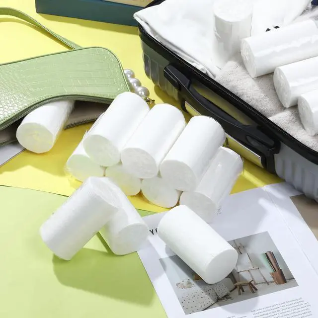 Alt view image 6 of 7 - 15 PCS Travel Size Toilet Paper, Portable Pack Travel Toilet Papers, Individually Wrapped Small Toilets Paper Roll, Convenient Soft Coreless Tissue Rolls, for Camping Hiking Outdoors