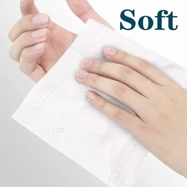Alt view image 6 of 7 - Pack of 4, Small Facial Tissue, Toilet Paper, Bag Cover, Disposable Napkin, Material Wood Pulp Fiber NOT COTTON, White Facial Paper, 4-Ply, 400 Sheets per Pack