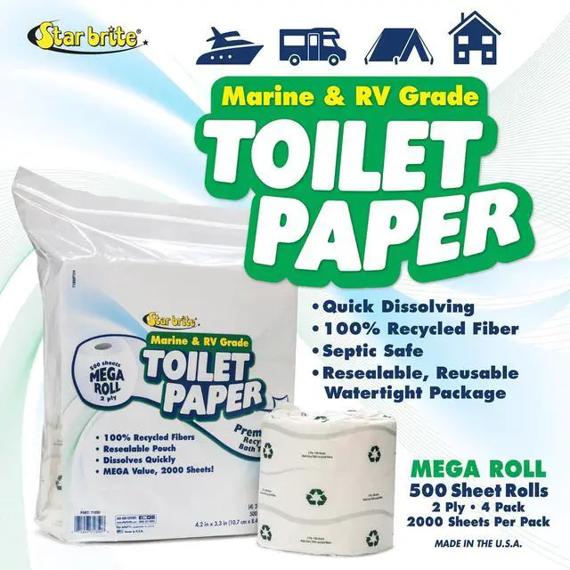 Alt view image 3 of 5 - Marine & RV Toilet Tissue - Fast Dissolving, 2-Ply