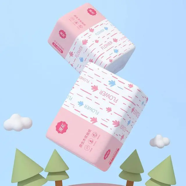Alt view image 7 of 7 - Pack of 4, Small Facial Tissue, Toilet Paper, Bag Cover, Disposable Napkin, Material Wood Pulp Fiber NOT COTTON, White Facial Paper Tissues, 5-Ply, 400 Sheets per Pack