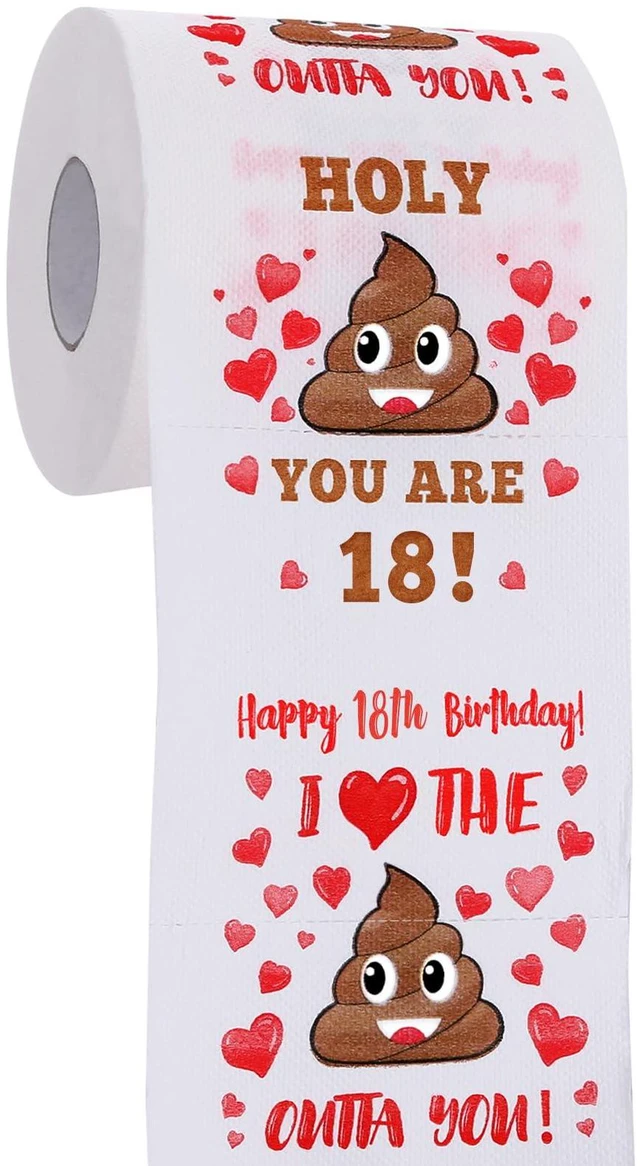 Main image of 18th Birthday Gifts for Boys or Girls - Happy Prank Toilet Paper - 18th Birthday Decorations, Party Supplies Favors - Novelty Bday Present for Him, Her, Friends - 18 Years Old Funny Gag Gift for Guys
