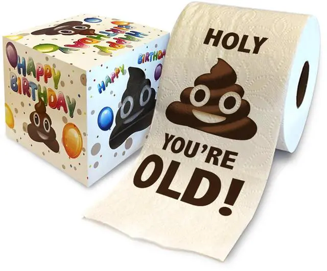 Main image of Birthday Gift Toilet Paper - Holy You're Old Bday Party Funny Birthday Gag Gift Joke Toilet Paper Prank, Novelty Unique Happy Birthday Presents for Men, Women, Friends - 500 Sheets