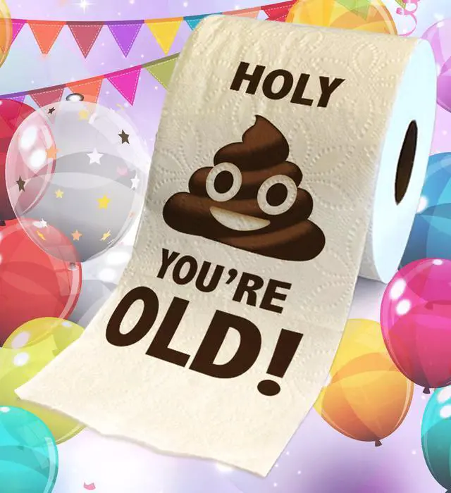 Alt view image 2 of 7 - Birthday Gift Toilet Paper - Holy You're Old Bday Party Funny Birthday Gag Gift Joke Toilet Paper Prank, Novelty Unique Happy Birthday Presents for Men, Women, Friends - 500 Sheets