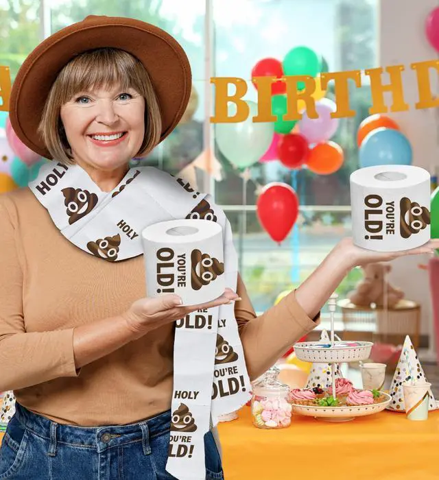 Alt view image 7 of 7 - Birthday Gift Toilet Paper - Holy You're Old Bday Party Funny Birthday Gag Gift Joke Toilet Paper Prank, Novelty Unique Happy Birthday Presents for Men, Women, Friends - 500 Sheets