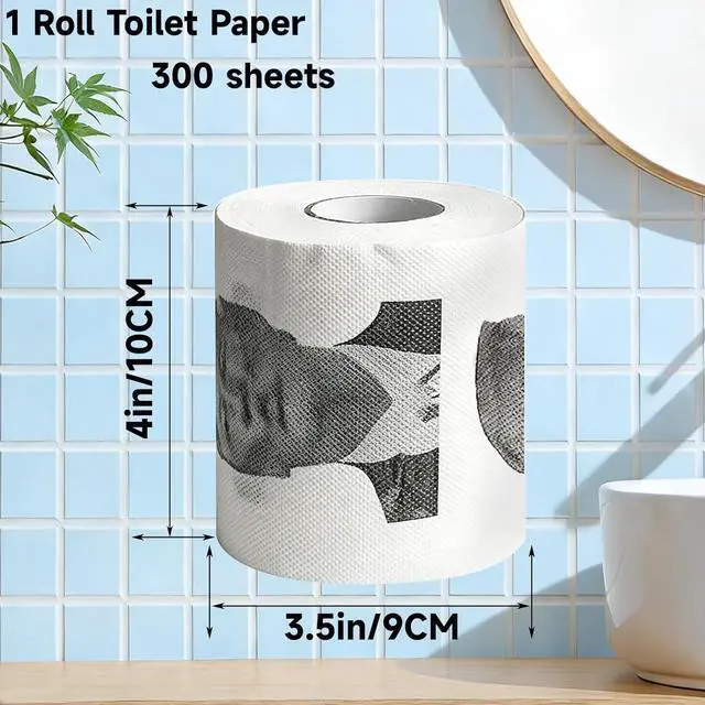 Alt view image 2 of 3 - Trump Toilet Paper, 2 Ply Bath Tissue, 250 Sheets, 1 Roll - Funny Gag Gifts - Political Satire Products