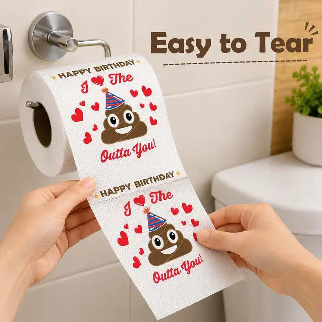 Alt view image 4 of 7 - Happy Birthday Gifts for Women Men Her Him, Funny Prank Toilet Paper Roll