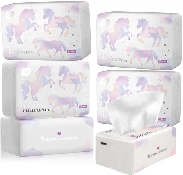 Main image of Pack of 6, Soft Small Facial Tissue, Toilet Paper, Disposable Napkin, Bag Cover NOT Box, White Facial Paper, Material Wood Pulp Fiber NOT COTTON, 4-Ply