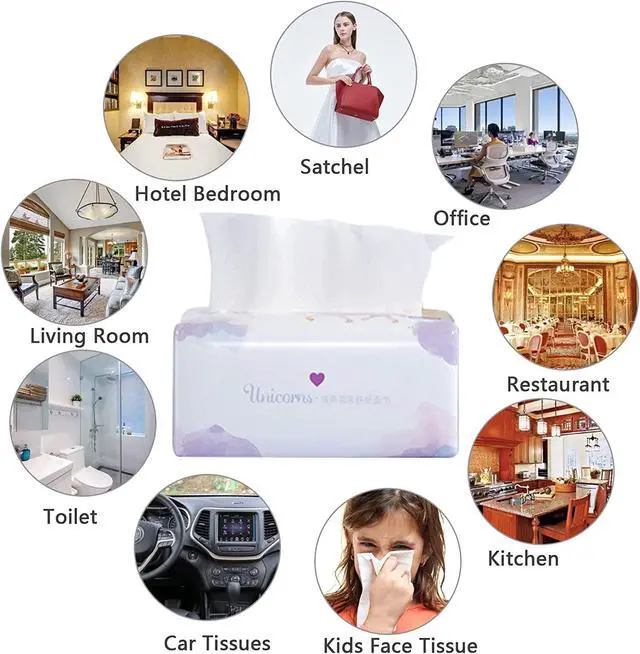 Alt view image 3 of 7 - Pack of 6, Soft Small Facial Tissue, Toilet Paper, Disposable Napkin, Bag Cover NOT Box, White Facial Paper, Material Wood Pulp Fiber NOT COTTON, 4-Ply
