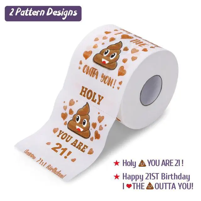Alt view image 6 of 7 - 21st Birthday Gifts for Her Him - Happy Prank Toilet Paper - 21st Birthday Decorations Party Supplies Favors - Novelty Bday Present for Boy Girl, Men Women, Guys, Friends - 21 Year Old Funny Gag Gifts