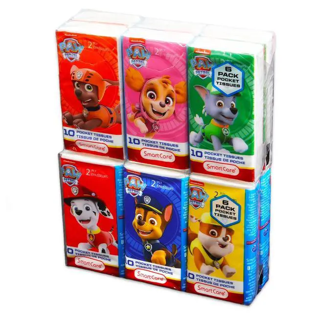 Alt view image 2 of 4 - Pocket Size Facial Tissues Set - 12 Packs of 10 Sheets (120 Sheets) Plus Stickers, Door Hanger | Paw Patrol Disposal Tissues for Travel, School, Classroom