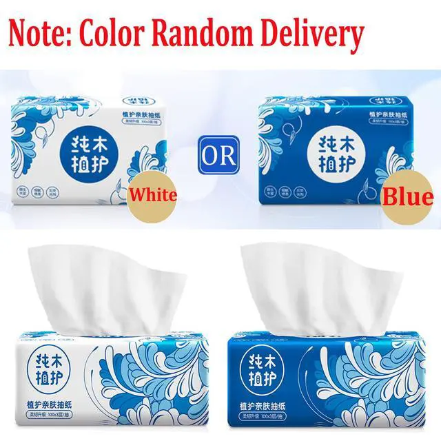 Alt view image 6 of 7 - Pack of 6, Small Facial Tissues, Toilet Paper, Disposable Napkins, Material Wood Pulp Fiber NOT COTTON, White Facial Paper Tissue, 3-Ply, 300 Sheets per Pack
