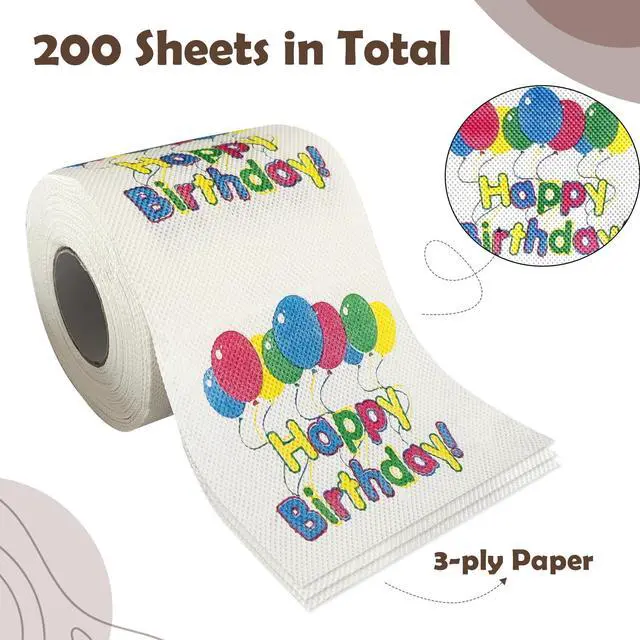 Alt view image 4 of 7 - Funny Birthday Toilet Paper Roll, Happy Birthday Decorations Gifts