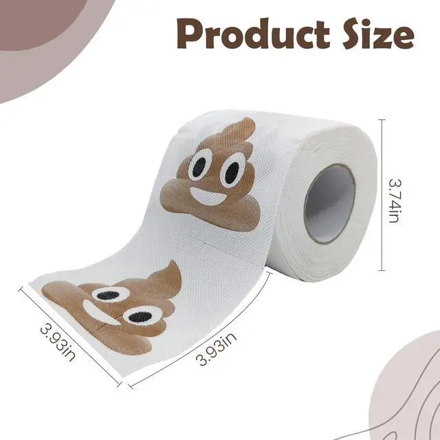 Alt view image 3 of 7 - Poop Happy Birthday Decorations Gifts for Women Men Her Him, 3 Ply 150 Sheets Novelty Prank Toilet Paper Roll Tissue Papers, Custom Bathroom Decor Party Supplies Favor for Guest Friends Present