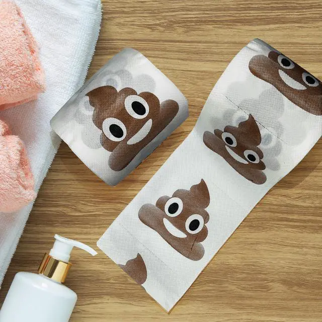 Alt view image 5 of 7 - Poop Happy Birthday Decorations Gifts for Women Men Her Him, 3 Ply 150 Sheets Novelty Prank Toilet Paper Roll Tissue Papers, Custom Bathroom Decor Party Supplies Favor for Guest Friends Present