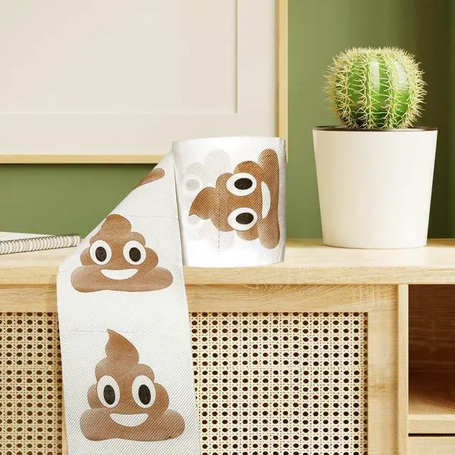 Alt view image 7 of 7 - Poop Happy Birthday Decorations Gifts for Women Men Her Him, 3 Ply 150 Sheets Novelty Prank Toilet Paper Roll Tissue Papers, Custom Bathroom Decor Party Supplies Favor for Guest Friends Present