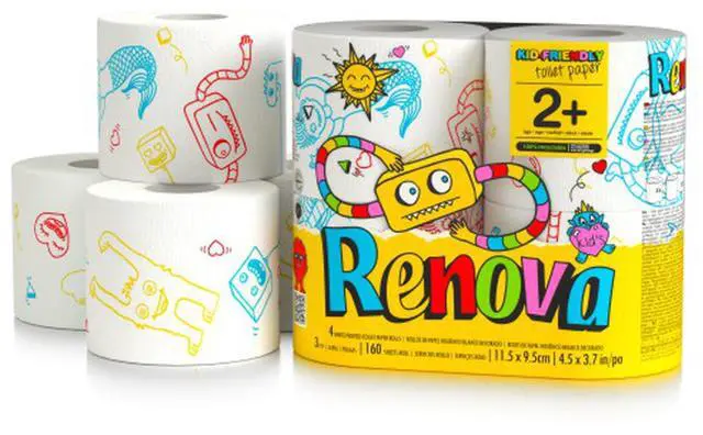 Alt view image 2 of 7 - Kids Toilet Paper 4 Rolls Pack - 3 Ply - 160 Sheets per Roll - Soft, Playful, and Ready for Any Bathroom Adventure - Make Potty Time Fun