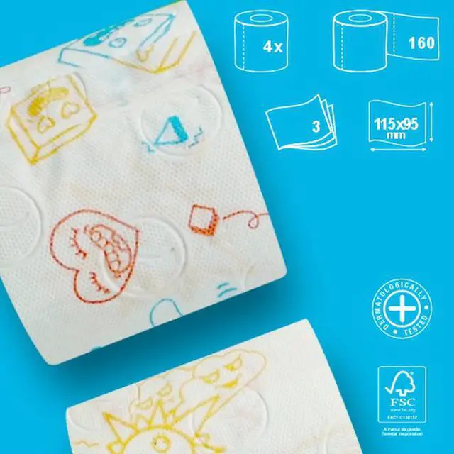 Alt view image 5 of 7 - Kids Toilet Paper 4 Rolls Pack - 3 Ply - 160 Sheets per Roll - Soft, Playful, and Ready for Any Bathroom Adventure - Make Potty Time Fun