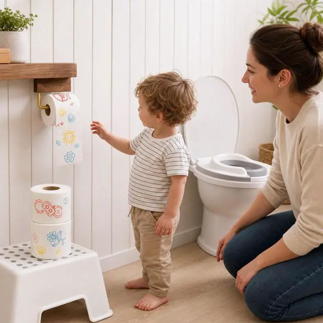 Alt view image 6 of 7 - Kids Toilet Paper 4 Rolls Pack - 3 Ply - 160 Sheets per Roll - Soft, Playful, and Ready for Any Bathroom Adventure - Make Potty Time Fun