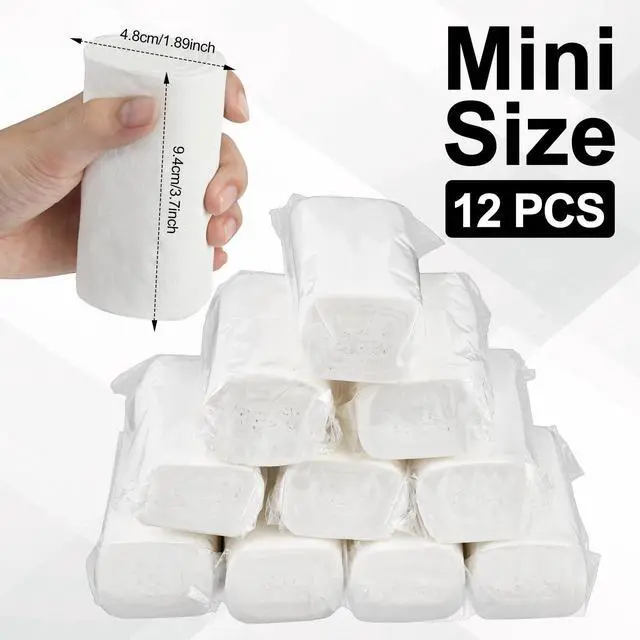 Alt view image 2 of 7 - 12 PCS Travel Toilet Paper Portable Camping Toilet Paper Soft Coreless Toilet Tissue Individually Wrapped for Camping Hiking Outdoor Traveler(12)