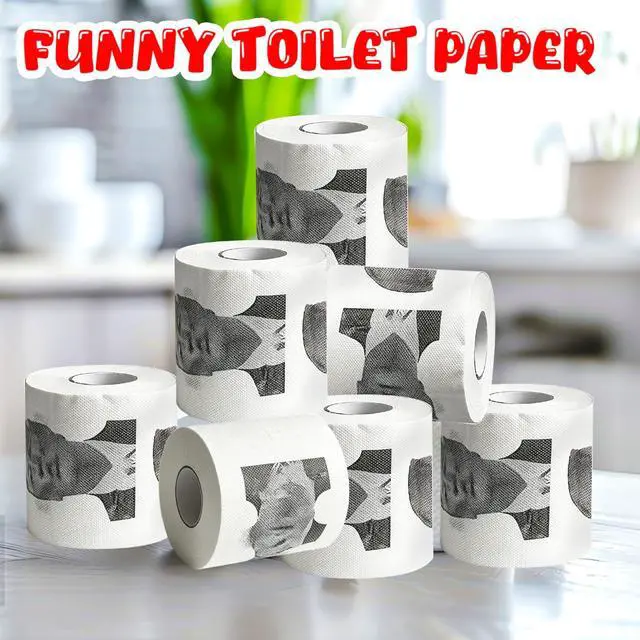 Alt view image 5 of 7 - President Toilet Paper, Funny Novelty Gag Gift, Prank Gift for White Elephant Exchange, Christmas Stocking Stuffer, Birthday, 1 Roll, 3 Ply, 300 Sheets