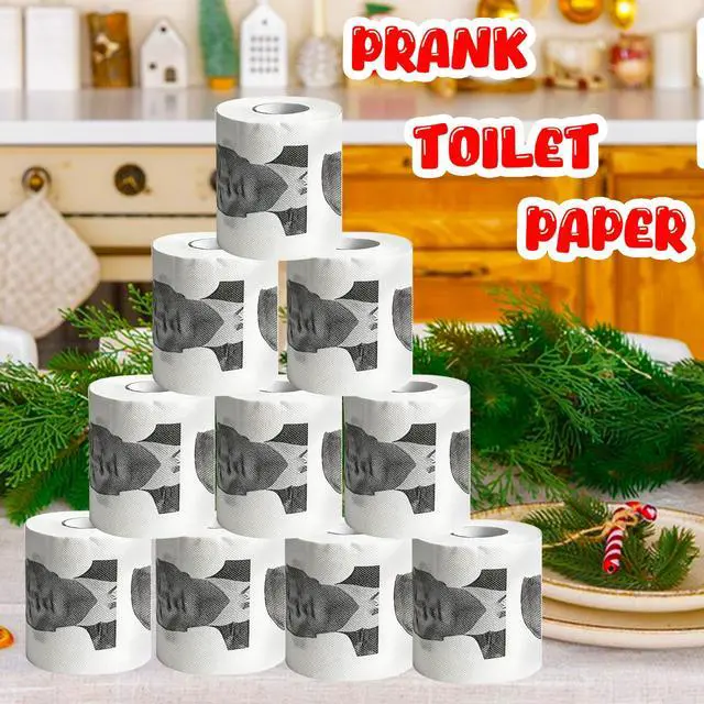 Alt view image 6 of 7 - President Toilet Paper, Funny Novelty Gag Gift, Prank Gift for White Elephant Exchange, Christmas Stocking Stuffer, Birthday, 1 Roll, 3 Ply, 300 Sheets