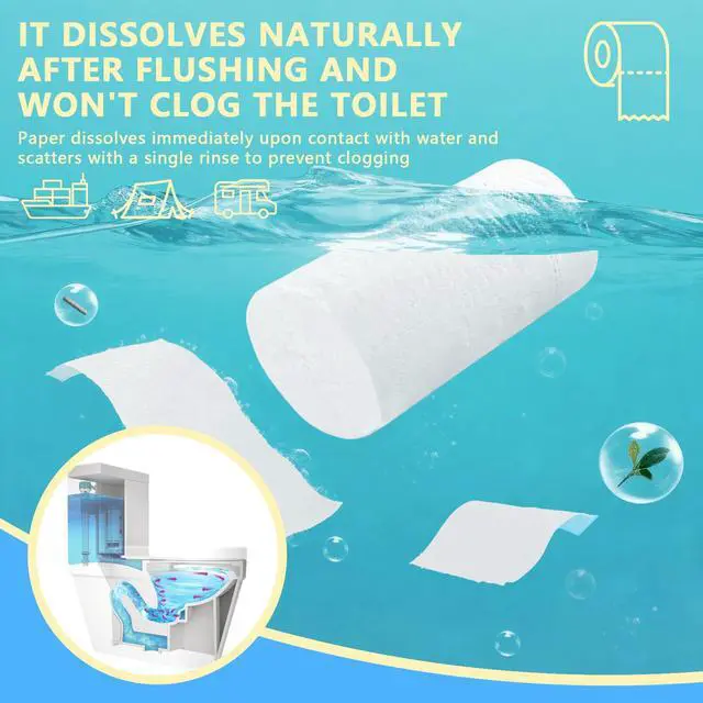 Alt view image 3 of 7 - 6 Rolls Travel Toilet Tissue Coreless Portable Toilet Tissue - Compact and Soft, Ideal for Camping, Hiking, Travel, and Outdoor Activities (6)