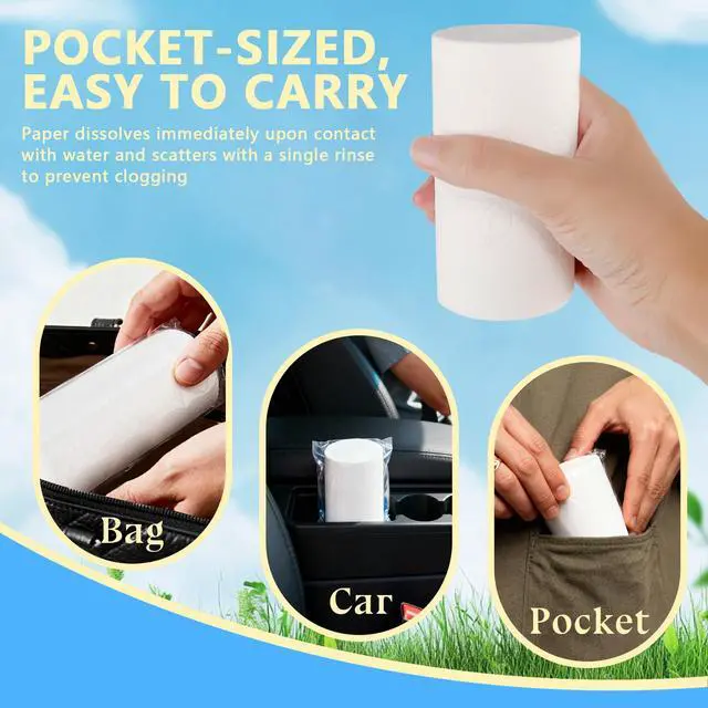 Alt view image 4 of 7 - 6 Rolls Travel Toilet Tissue Coreless Portable Toilet Tissue - Compact and Soft, Ideal for Camping, Hiking, Travel, and Outdoor Activities (6)
