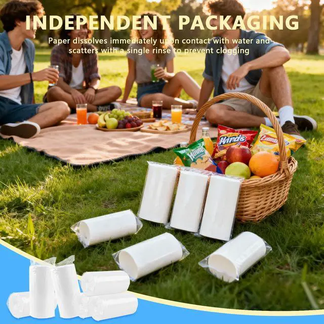 Alt view image 7 of 7 - 6 Rolls Travel Toilet Tissue Coreless Portable Toilet Tissue - Compact and Soft, Ideal for Camping, Hiking, Travel, and Outdoor Activities (6)