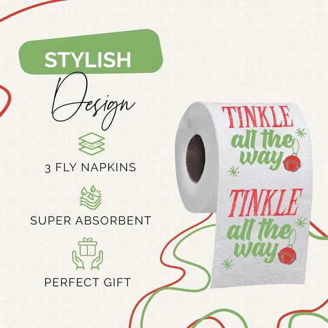 Alt view image 2 of 7 - Christmas Toilet Paper Roll Tinke All The Way - Funny Toilet Paper, Funny Merry Christmas Novelty Gifts, Perfect for White Elephant and Holiday Parties - Santa, Xmas, Grinch and Holiday Gag Gifts