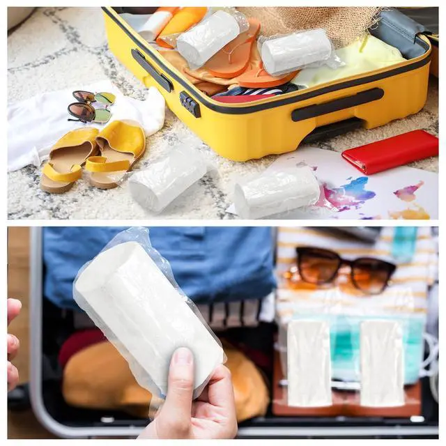 Alt view image 5 of 7 - 6 Rolls Travel Toilet Paper to Go Packs Soft Camping Toilet Paper Bulk Portable Travel Size Compact Pocket Coreless Tissue Rolls for Purses Women Hiking Camp RV Backpacking Outdoor (Clear)
