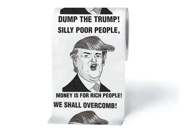 Alt view image 2 of 6 - Donald Trump Toilet Paper - Novelty Presidential Toilet Tissue Features The Presidents Face - Usable Roll of Paper, Makes a Hilarious Gag Gift