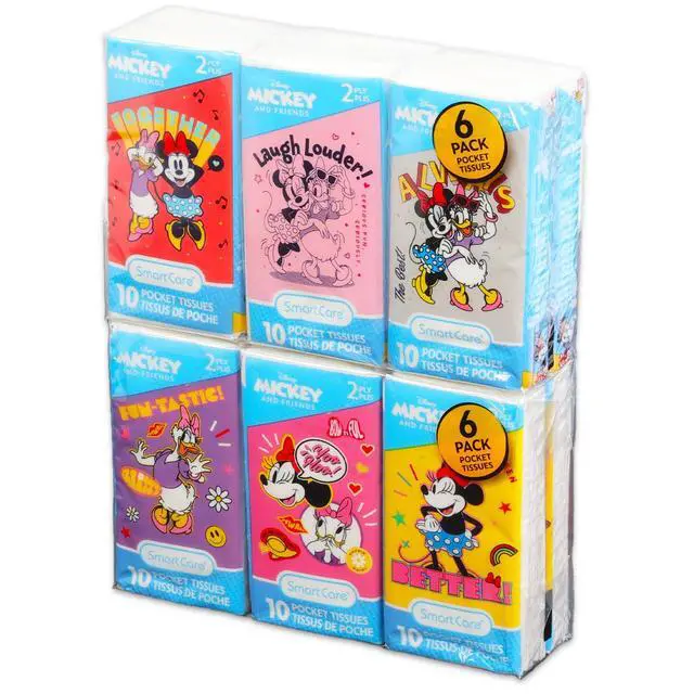 Alt view image 2 of 3 - Minnie Mouse Pocket Size Facial Tissue Set - 12 Packs of 10 Sheets (120 Tissues) & Stickers | Disposal for Travel, School, Classroom
