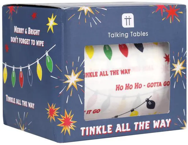 Main image of Toilet Roll 2-Ply Novelty Christmas Toilet Paper 300 Fun Sheets with Tinkle All The Way & Let The Good Times Roll Festive Humor Unique Stocking Filler Secret Santa Gift Holiday Joke