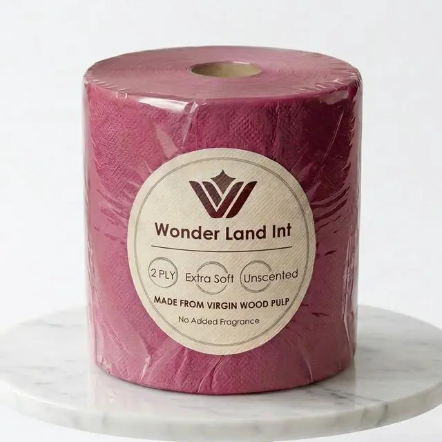 Main image of Colored Toilet Paper Roll Ultra Soft 2-Ply Decorative Bathroom Tissue with Embossed Texture, Individually Wrapped Fun Bright Color for Parties, Events & Home Décor (Single Roll) (Pink)