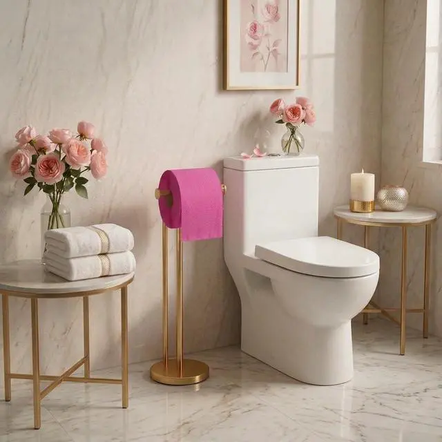 Alt view image 4 of 6 - Colored Toilet Paper Roll Ultra Soft 2-Ply Decorative Bathroom Tissue with Embossed Texture, Individually Wrapped Fun Bright Color for Parties, Events & Home Décor (Single Roll) (Pink)