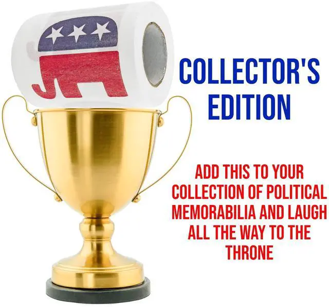 Alt view image 6 of 7 - Republican GOP Logo Novelty Toilet Paper,Red, White and Blue
