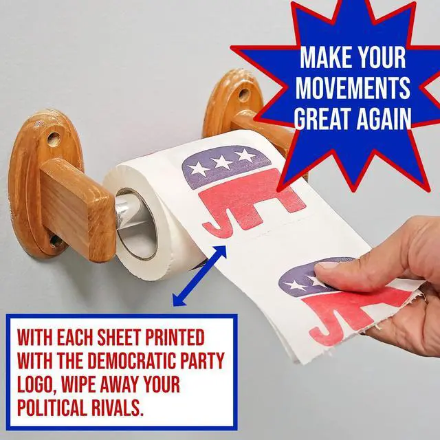 Alt view image 3 of 7 - Republican GOP Logo Novelty Toilet Paper,Red, White and Blue