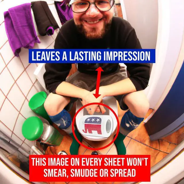 Alt view image 4 of 7 - Republican GOP Logo Novelty Toilet Paper,Red, White and Blue