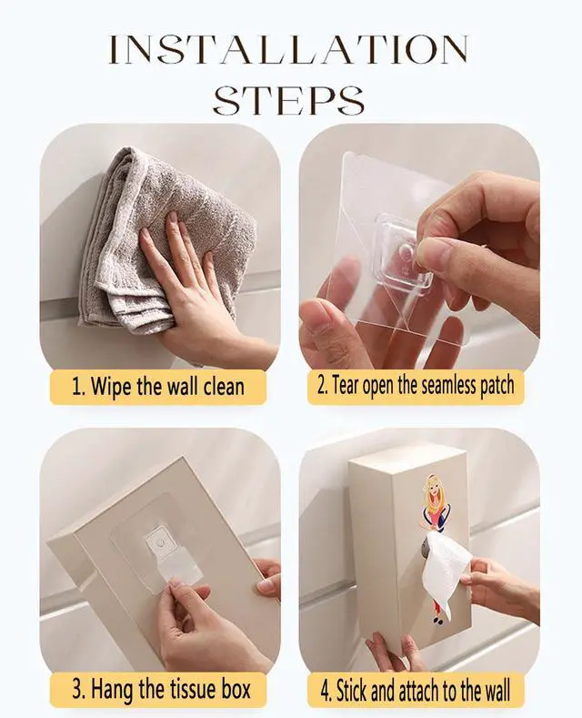 Alt view image 6 of 7 - Cartoon Girl Tissue Box,Lady Skirt Tissue Box Cover,Creative Tissue Boxes Holder Cute Lady Skirt Tissue Box for House Bathroom Living Room Bedroom Facial Tissues Office (Yellow)