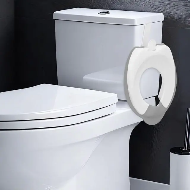 Alt view image 5 of 7 - Potty Seat Hook for Toilet Tank, 2pcs Universal Z-Shaped Potty Training Seat Hanger Space Saving Over the Tank Bathroom Storage Hook for Toddler Toilet Training Ring, No Drilling, White