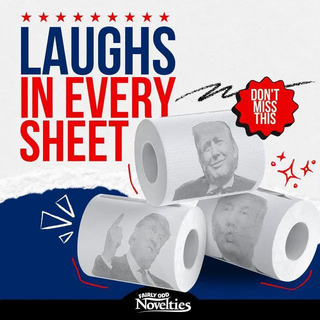 Alt view image 2 of 5 - Donald Trump Novelty Political Humor Funny Toilet Paper Gag Gift, Set of 3 Rolls.