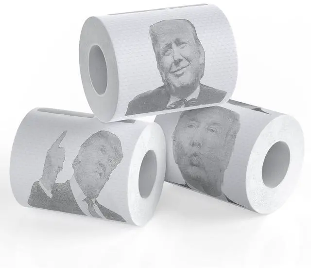 Main image of Donald Trump Novelty Political Humor Funny Toilet Paper Gag Gift, Set of 3 Rolls.